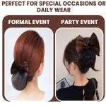 Limitless Bagged Traditional Chinese Style Ribbon Hair Ties, Hair Scrunchies Satin Scarf Hair Tie Elastic Bow Hair Bands Silky Hair Ribbon Long Tail Ponytail (Brown-Hemming-2PC)